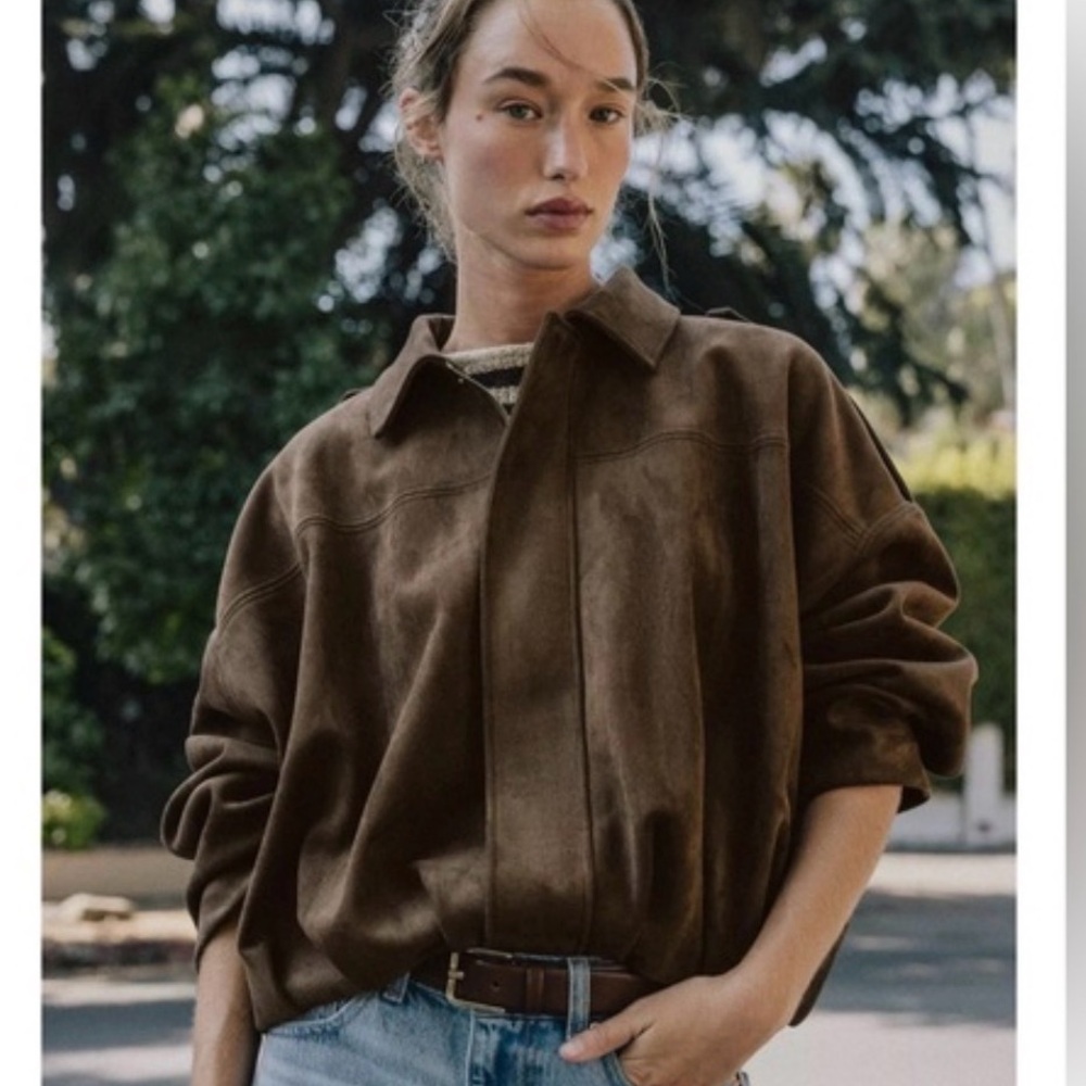 Zara Brown Bomber Jacket